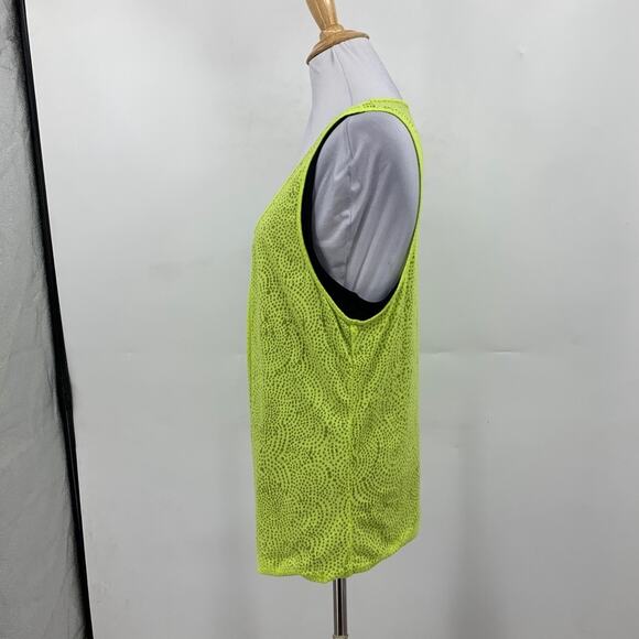 Prana Tank Top Womens L Large Neon Mika Double Layer Burnout Bubble Hem Athletic - Picture 4 of 13